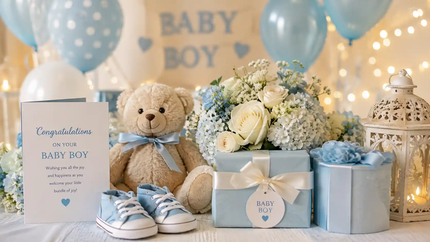 Heatfelt Babay Boy  Shower Wishes